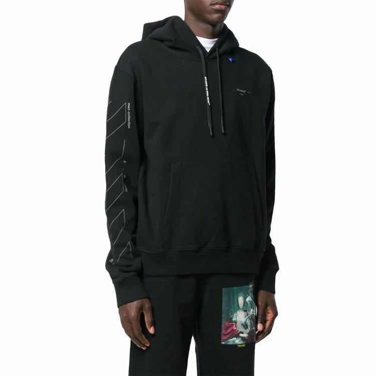 Off-White Fw19 Back Logo Print Crew Neck Sweatshirt Men Sweatshirt Black OMBB034E19E300031091