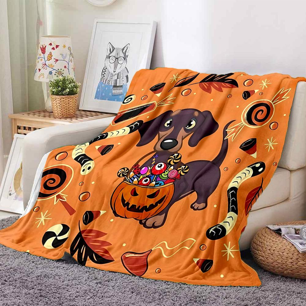 1pc Halloween Treats Lightweight Flannel Blanket, Comfortable and Warm Blanket, for Office and Camping Sofa Bed, Livingroom168
