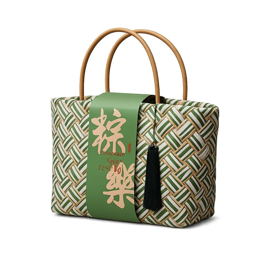 Bamboo Handwoven Storage Basket Chinese Style Gift Box Gift Packaging Handbag  Mid Autumn Festival