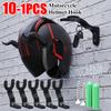 1-10pcs Motorcycle Helmet Hook Racks Multipurpose Hook Hanger Home Luggage Jacket Holders Kitchen Cabinet Shelf Wall Mount Hooks