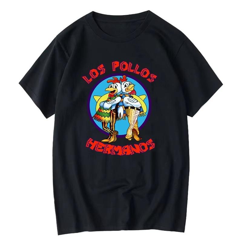 Unisex Tshirt Male Summer Unisexs Short Sleeved High Quality 100 Cotton Breaking Bad LOS POLLOS Chicken Brothers Printed Casual
