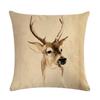 Nordic Cartoon Moose Art Oil Painting Linen Cushion Cover Living Room Sofa Car Decoration Furniture Pillow Cover 45*45Cm