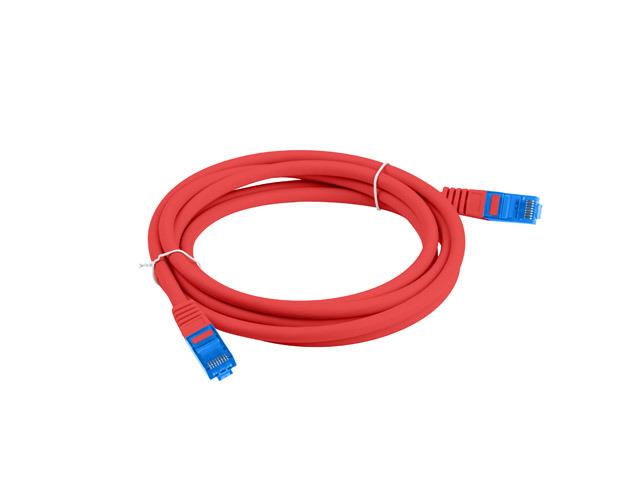 Patchcord Lanberg S/FTP kat.6A 3m LSZH CCA fluke passed czerwony