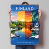 Finnland Vier Jahreszeiten Reise Druck Poster Individuell Retro Wandkunst Vintage Metallschilder für Zimmer Schlafzimmer Dekoration Garage