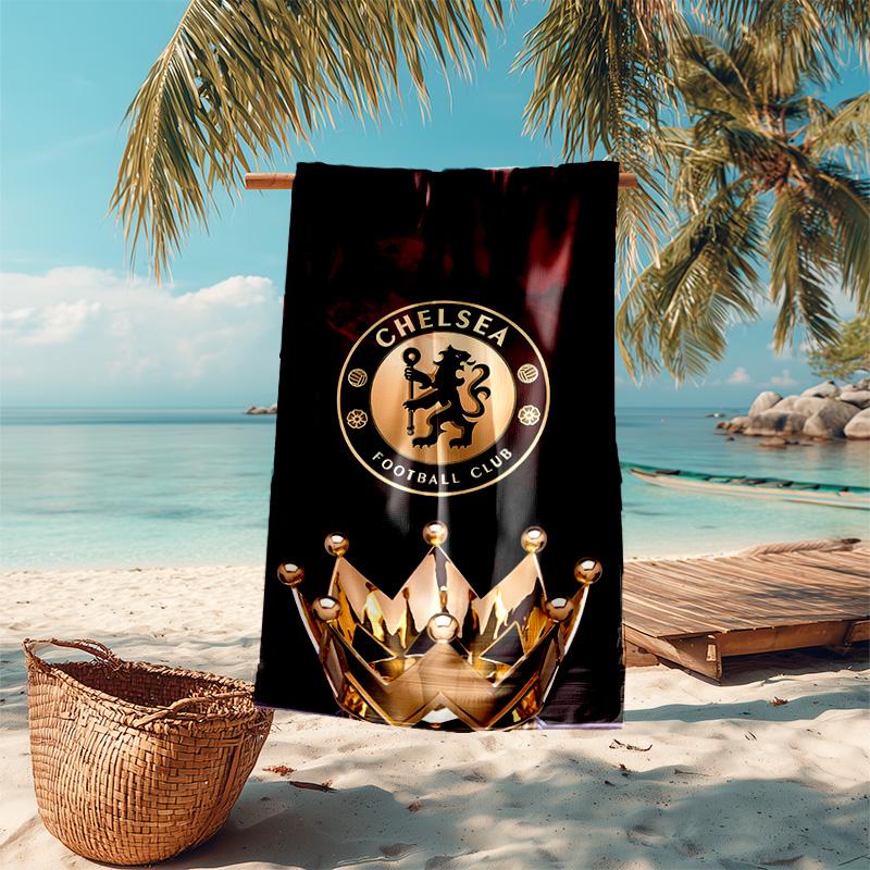 Proof Beach Towel with Chelsea FC Logo Pattern - Soft,absorbent,quick-drying,machine Washable - Perfect for Swimming,camping,bathing