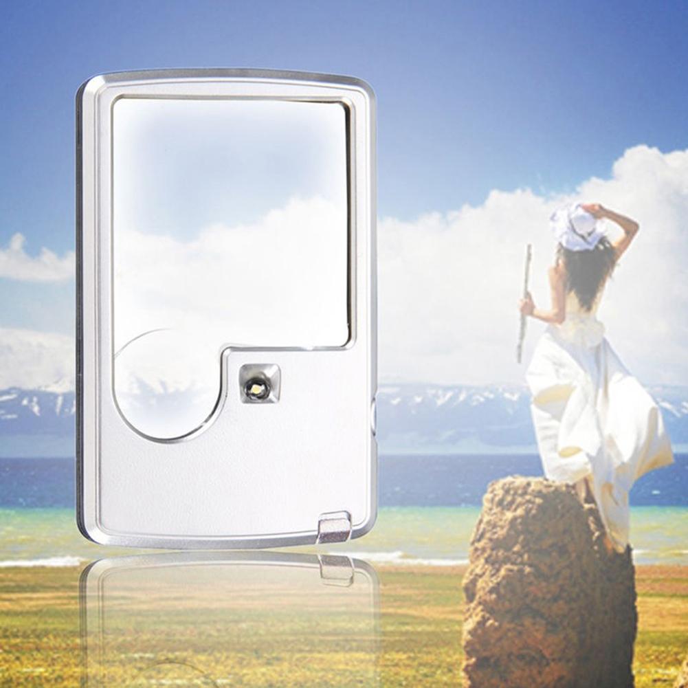 Kortform LED-förstoringsglas 3X/6X Förstoringsglas Handhållet Luppläsverktyg