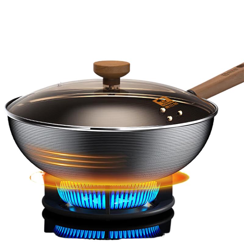 Kangbach 32cm Kohlenstoffstahl Wok Set