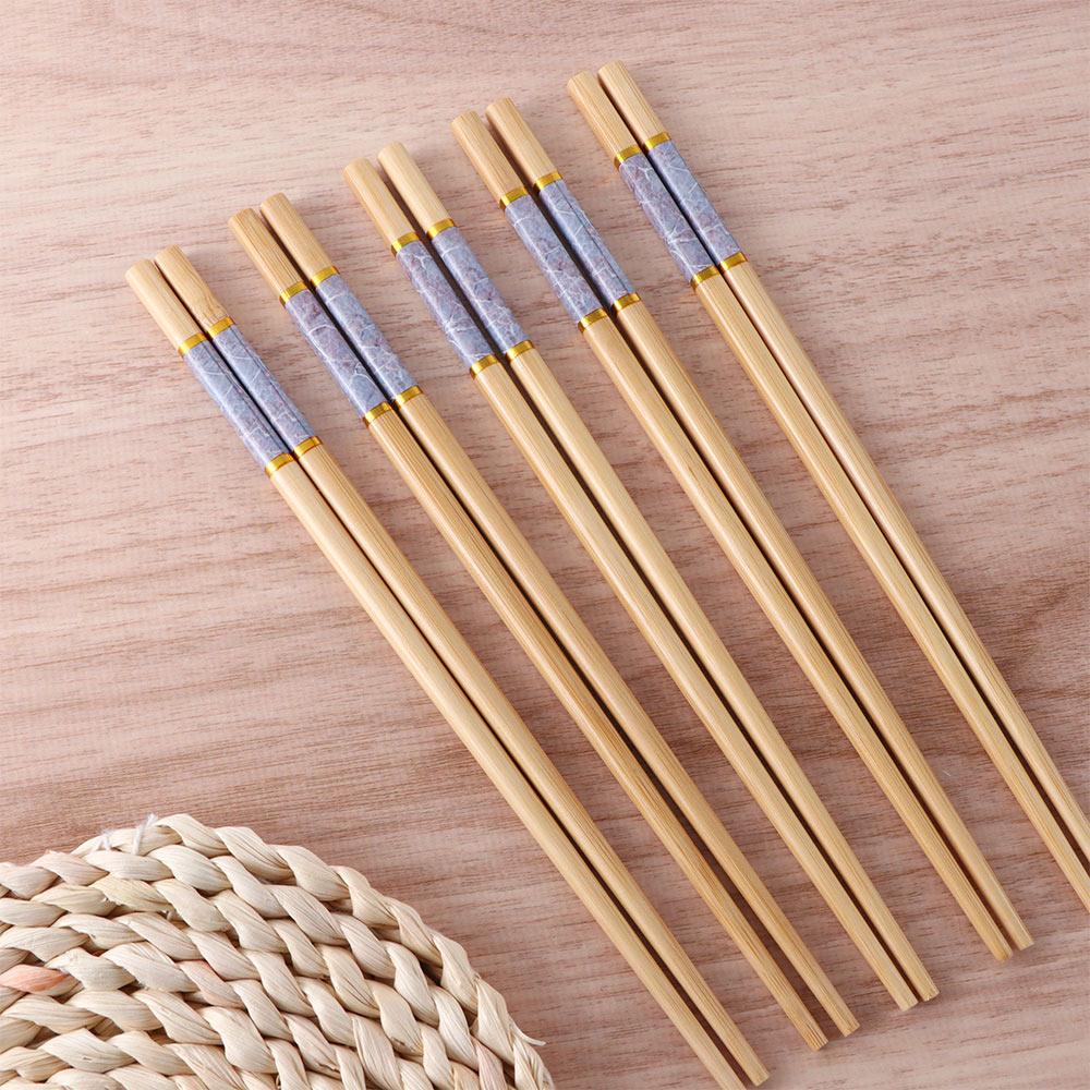 Chinese Style 5Pairs Sushi Rice Anti-skid Dinnerware Set Chopsticks Kitchen Supplies Tableware