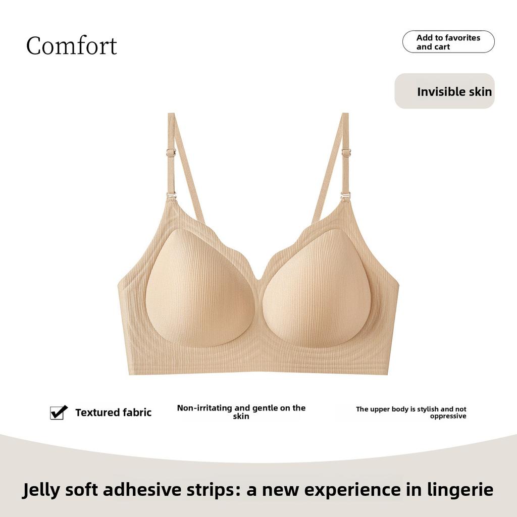 Female hang neck thin shoulder belt pull soft support to collect auxiliary breast invisible without trace beautiful back underwear