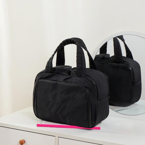 Travel Cosmetic Bag Large Capacity Quilted Makeup Bag Portable Cosmetic Toiletry Organizer with Dry Wet Separation