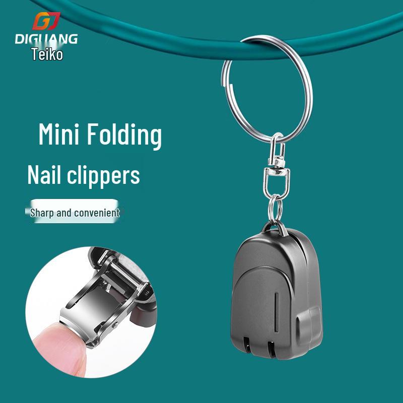 Compact Folding Nail Clippers Keychain - Single Pack Household Mini Set