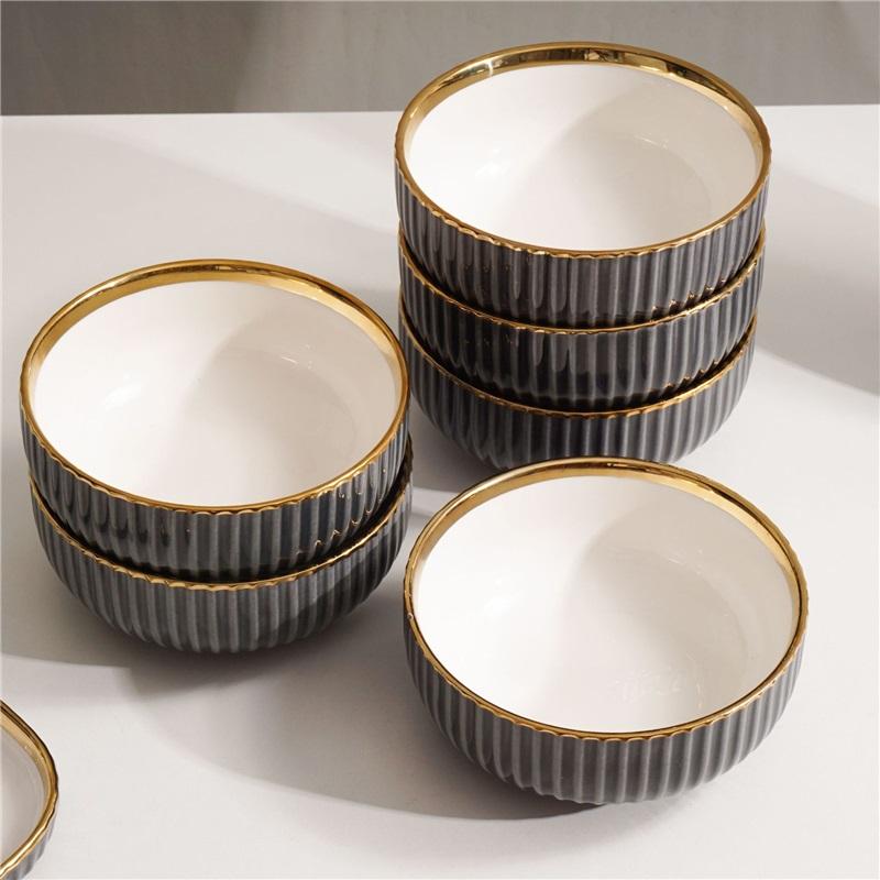 High End Luxury Ceramic Tableware Set Coffee Cups Round Plates Rectangular Platters European Style Home Use Combination