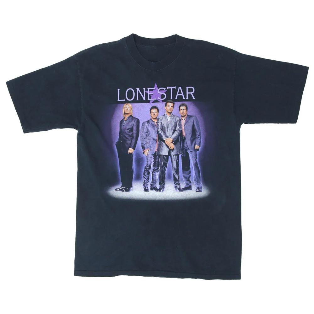 Vtg Lonestar Band Concert Tour Cotton Black All Size Unisex Shirt Unisex T-Shirt S