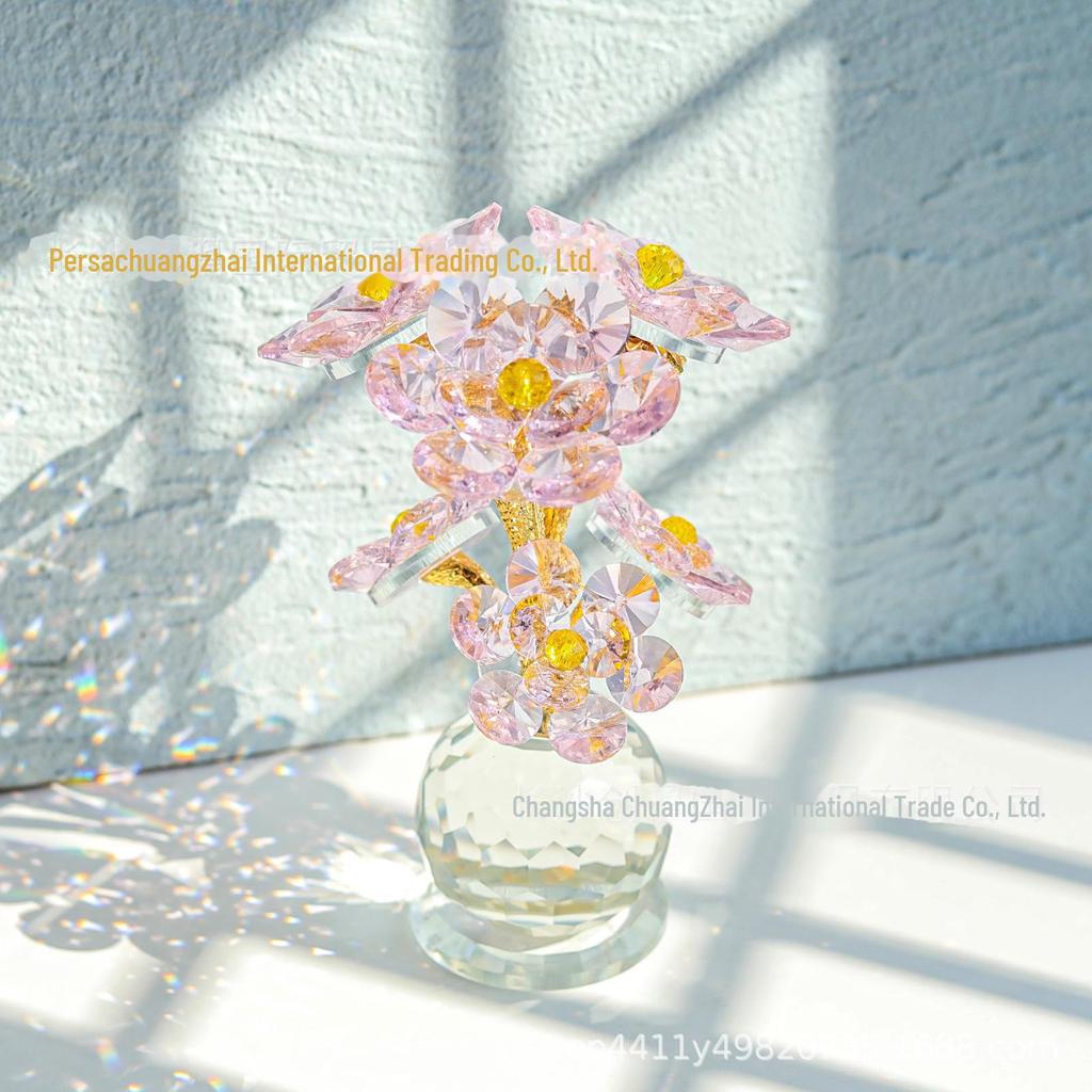 Ornament de lux Crystal Lotus – Sculptură ușoară decorativă pentru sufragerie sau verandă, cadou creativ de aniversare