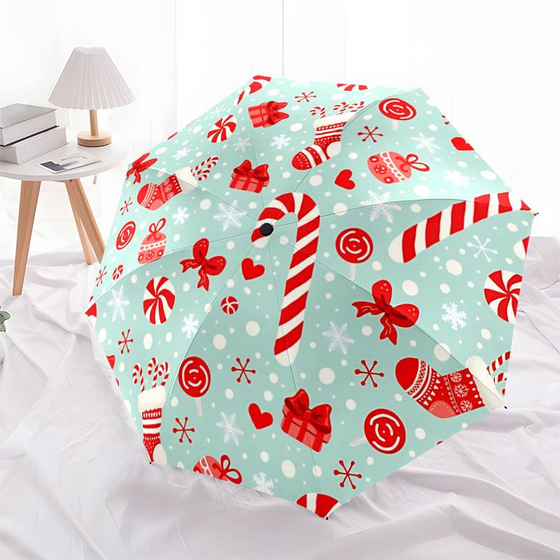 1pc Christmas, Holiday Automatic Umbrella 8-Bone Design Compact Gear for Outdoor Travel, Perfect Holiday Gift Yy250827066