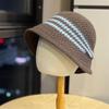 New Bucket Hat Women's Autumn and Winter Color Knitted Hollow Basin Hat Fashionable Versatile Sunshade Sun Protection Hat Outdoor Travel