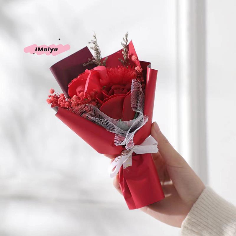 M-Artificial Mini Soap Flower Bouquet Fake Plants Simulation Rose Flower Valentine's Day, Mother's Day Party Gifts Decoration
