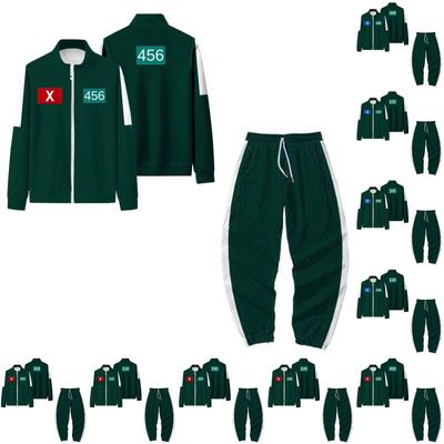 Children's  Fashionable Printed Long Sleeved Zipper Loose Sweatshirts Jacket Casual Pants Set