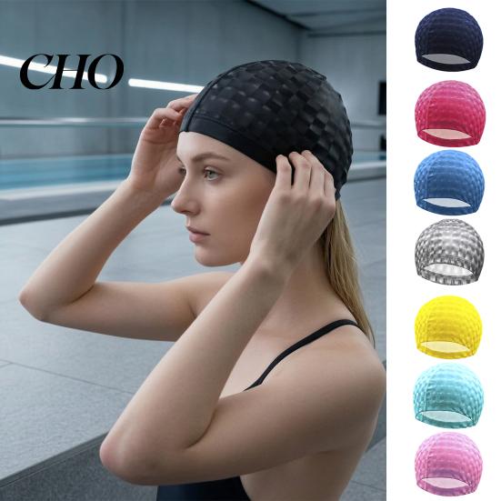 Stretchable Swim Cap Adults Water Resistant Cap, Short Long Hair Swimming Hat, Non-slip No Tight Men Women Bathing for Pool, Beach, Lake