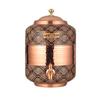 Copper Water Dispenser, Decorative Damask Pattern, Leak-Proof Tap, Heavy Weight (Brown, 14 Litres)