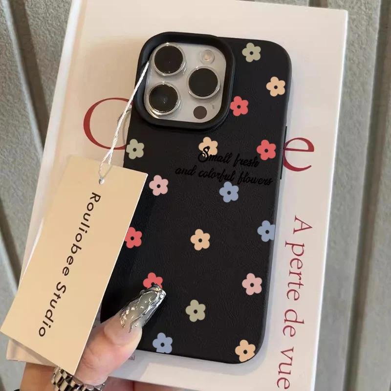 Colorful Flower Lichee Pattern Silicone PhoneCase ForlPhone 17 16 11 12 13 14 15 Pro Max 14 15 16Plus Candy Soft Cover Case