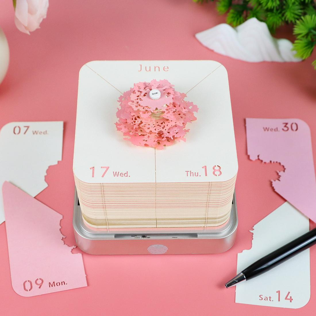 Sakura Treehouse 3D Paper Sculpture Sticky Notes Paper Block 3D Custom Christmas Table Desk Calendar for 2026