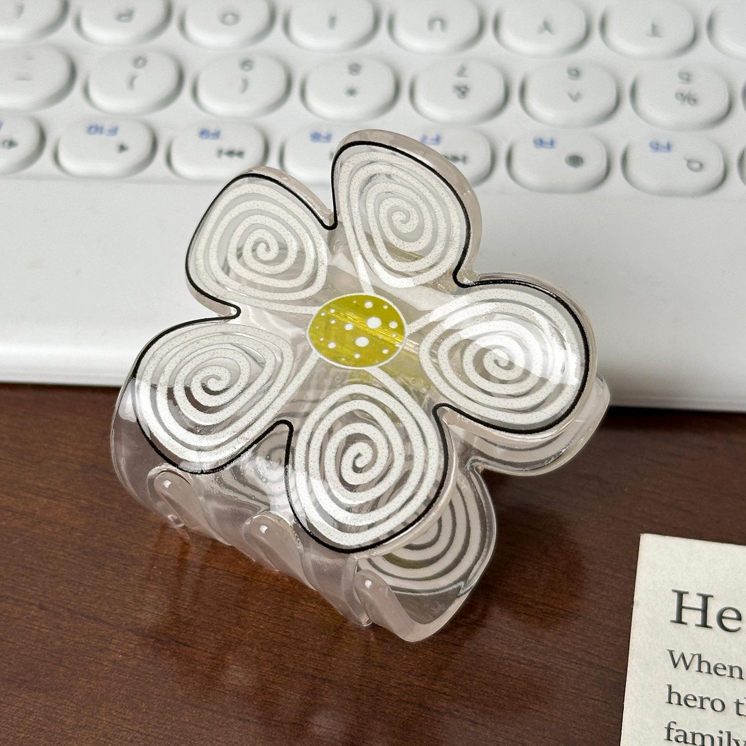 

Macaron Color Premium Flower Hair Clips Offering Highend Appeal Fashion White5.3cm