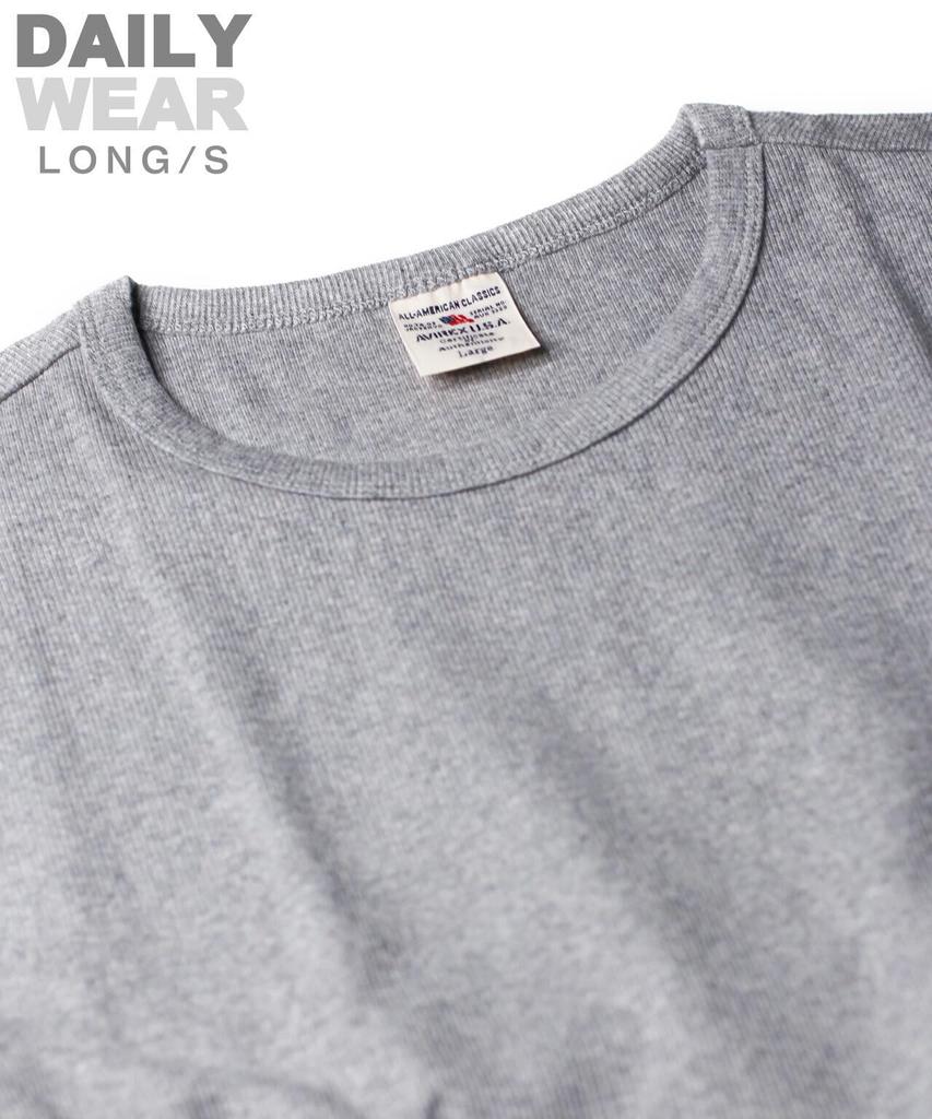 AVIREX DAILY RIB CREWNECK TEE 6153481 Men's M Grey