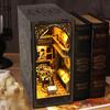 Bookshelf Set DIY Book Nook Kit 3D Wooden Doll House Puzzle Bookshelf Insert Decor With LED Light Dollhouse Model Birthday Gifts