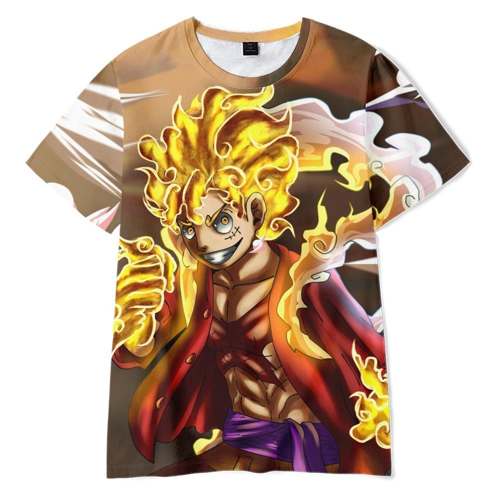 ONE PIECE Anime Printing Men Tshirt Casual Breathable Tshirts Funny Cartoon Loose Tees Shirts Street Oversized T-Shirts Man