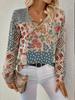 Neues bedrucktes V-Ausschnitt-Oberteil Damen beliebter Pullover Langarm Frühling und Herbst Pullover
