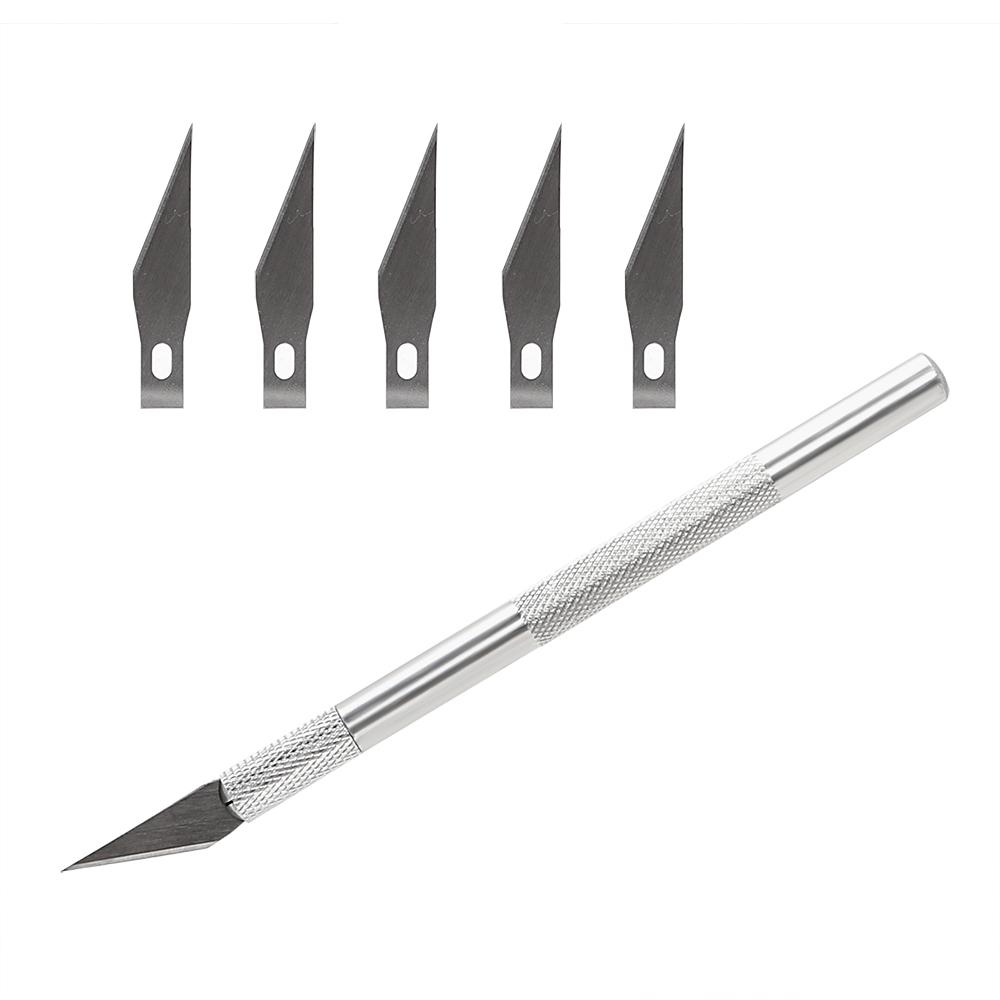 

6 Blades Aluminum Alloy Sculpture Scalpel Knife Stencil Chiseling Model Repairing Craft Artwork Cutting Knife DIY Carving Knife