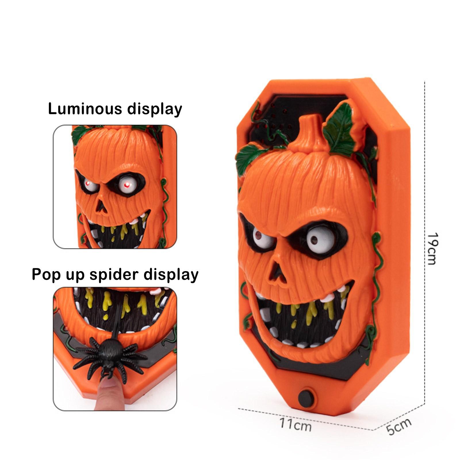 

Ведьма Тыквочереп Дверной звонок Креативная игрушка-пранкДверной звонок Фестиваля призраков, Игрушка для праздничной атмосферы One Size шафрановый