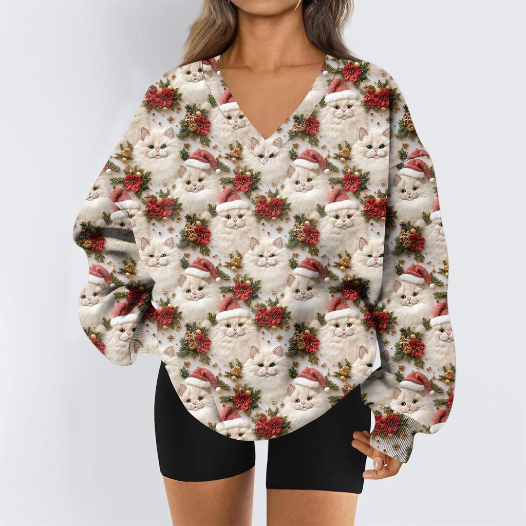 Dámská mikina sportovní flanelová mikina s dlouhým rukávem top ležérní mikina s výstřihem do V