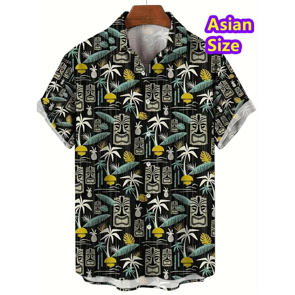 Cheap Floral Shirts Men's Hawaii Holiday Party Blouse 2026 Lapel Beach Shirt Flower Korean Fashion Short-sleeved Womens Clothes