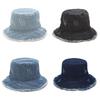 Vintage Denim Fisherman Hat With Wide Brim Sun Protection For Summer Outdoor Wear