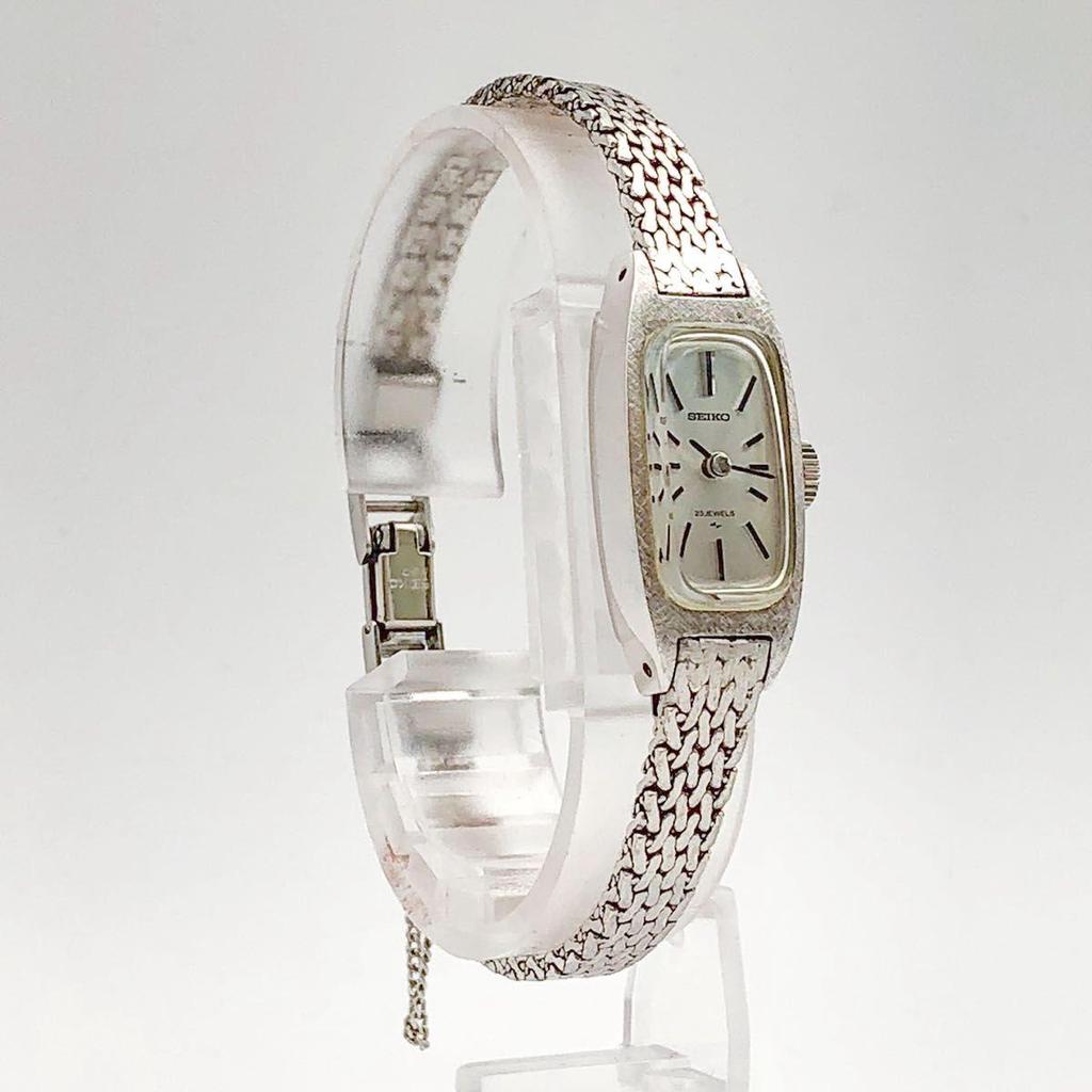 Used SEIKO Seiko 1520-3530 Hand-wound Square Silver Retro Vintage 70s Antique