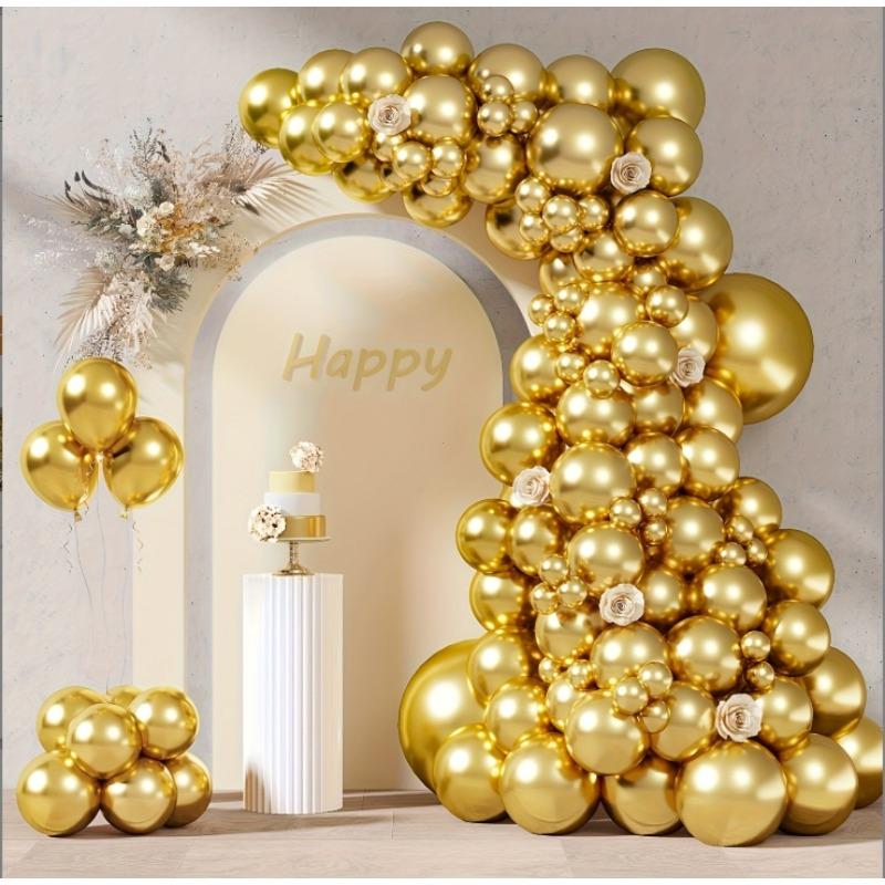 

84-piece metal gold balloon set, 18/10/5-inch gold balloon garland arch set, suitable for golden-themed anniversary celebrations, birthday parties