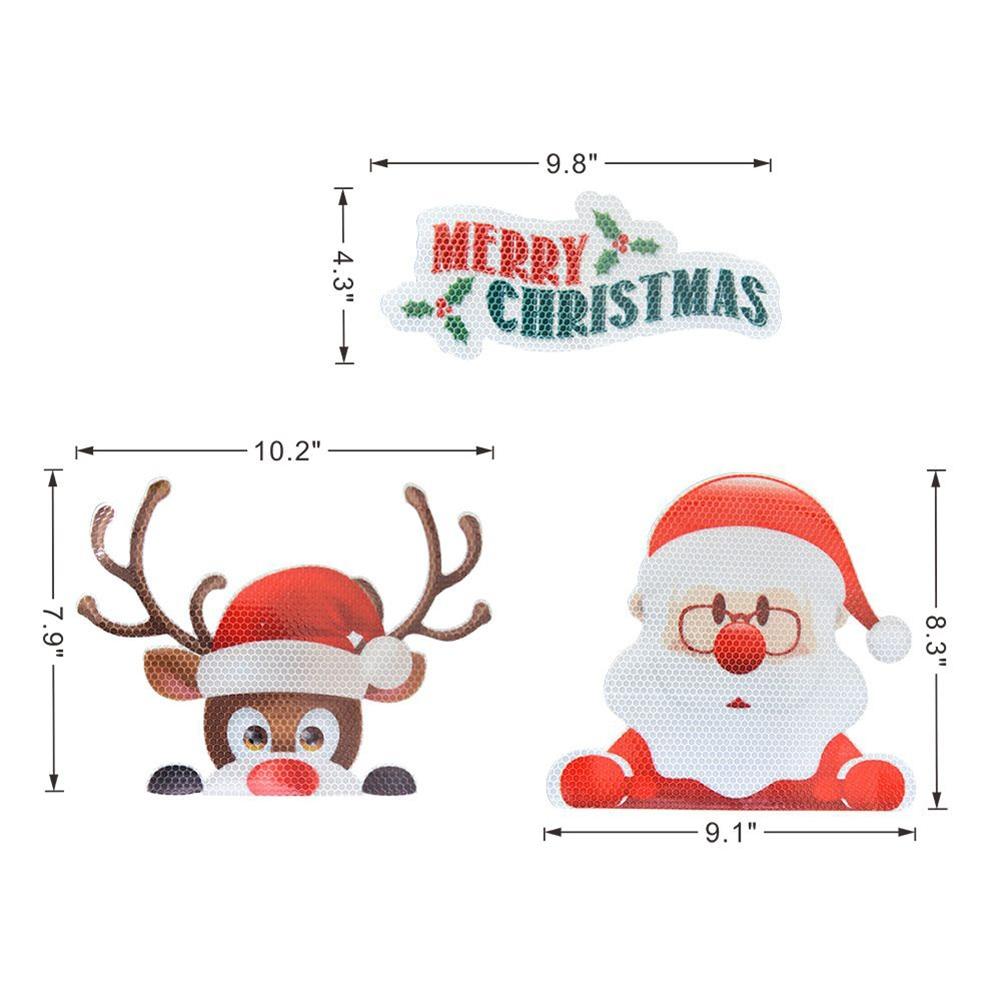 Christmas Car Decor Reflective Santa Stickers for a Festive Atmosphere