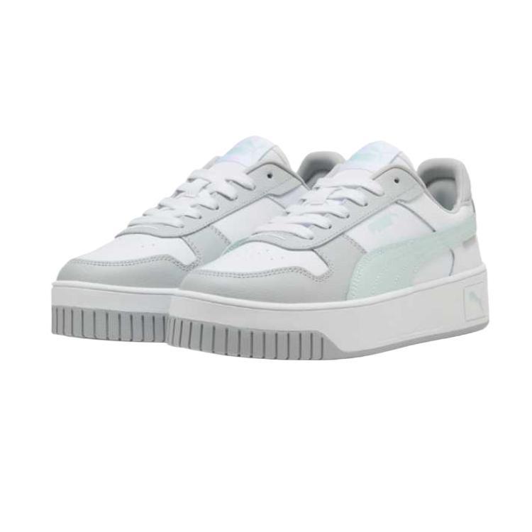 Puma Carina Street Leather Comfortable Height Increasing Low Top Skateboard Shoes Women's White Gray 389390-43