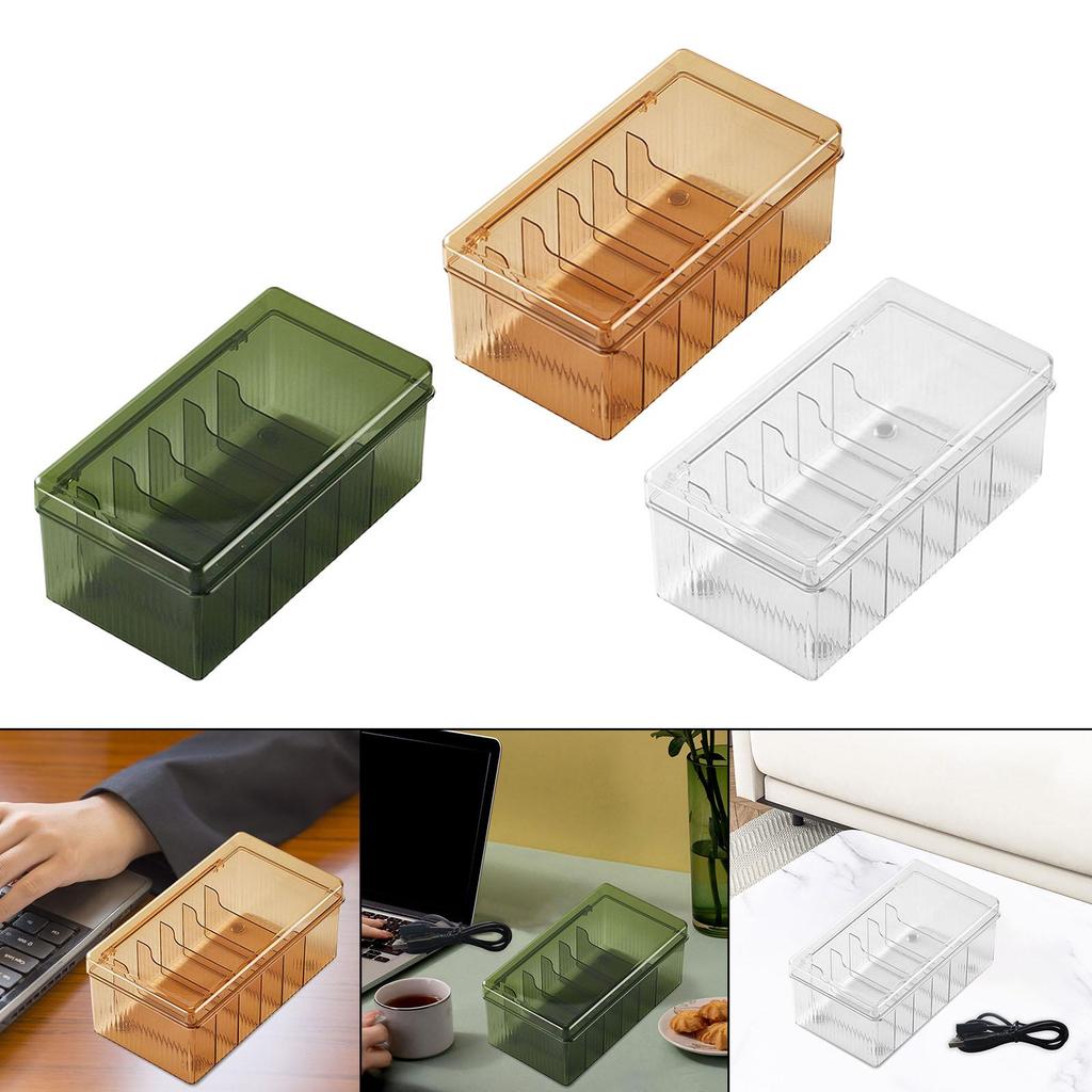 Cable Box, Management Box with Compartments for Office Desk