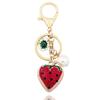 Cartoon Simulation Fruit Keychain Enamel Metal Key Rings New Fruit Bag Pendant Keychain  Jewelry