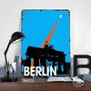 Berlin Travel With Airplane Poster Customized Wall Art Vintage Metal Signs Retro Tin Plaque for Man Cave Decoration Home Decor