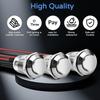 1Pc/5Pcs 12Mm Round Head Momentary Push Button Switch Stainless Steel 1No Normally Open With Pre Soldered Cable For Car Boat
