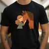T-Shirt Men Girls with Horse Motif Cotton Size S To 5XL