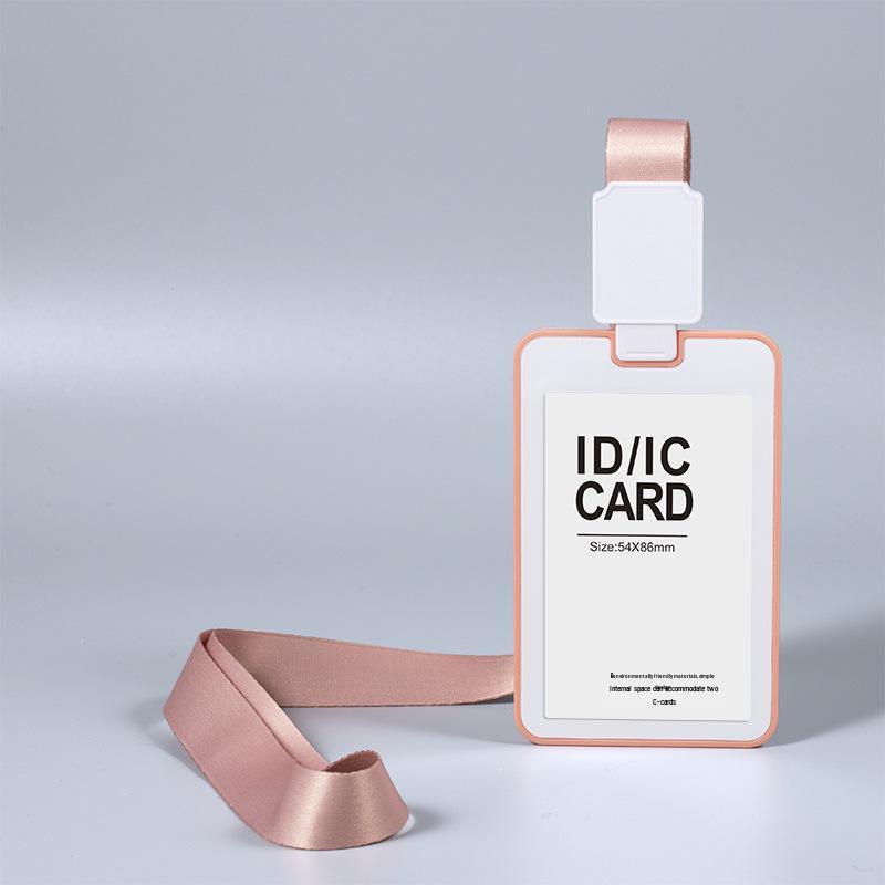 Dual-Sided ID Card Holder with Retractable Reel and Lanyard