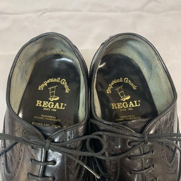 Regal Straight Tip Leather Dress Shoes Black 25.5 EE(USED)