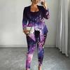 Plus Size Sommerfuglprint 3-delt Antrekk, Langermet Åpen Cardigan, Topp og Leggings Sett for Kvinner