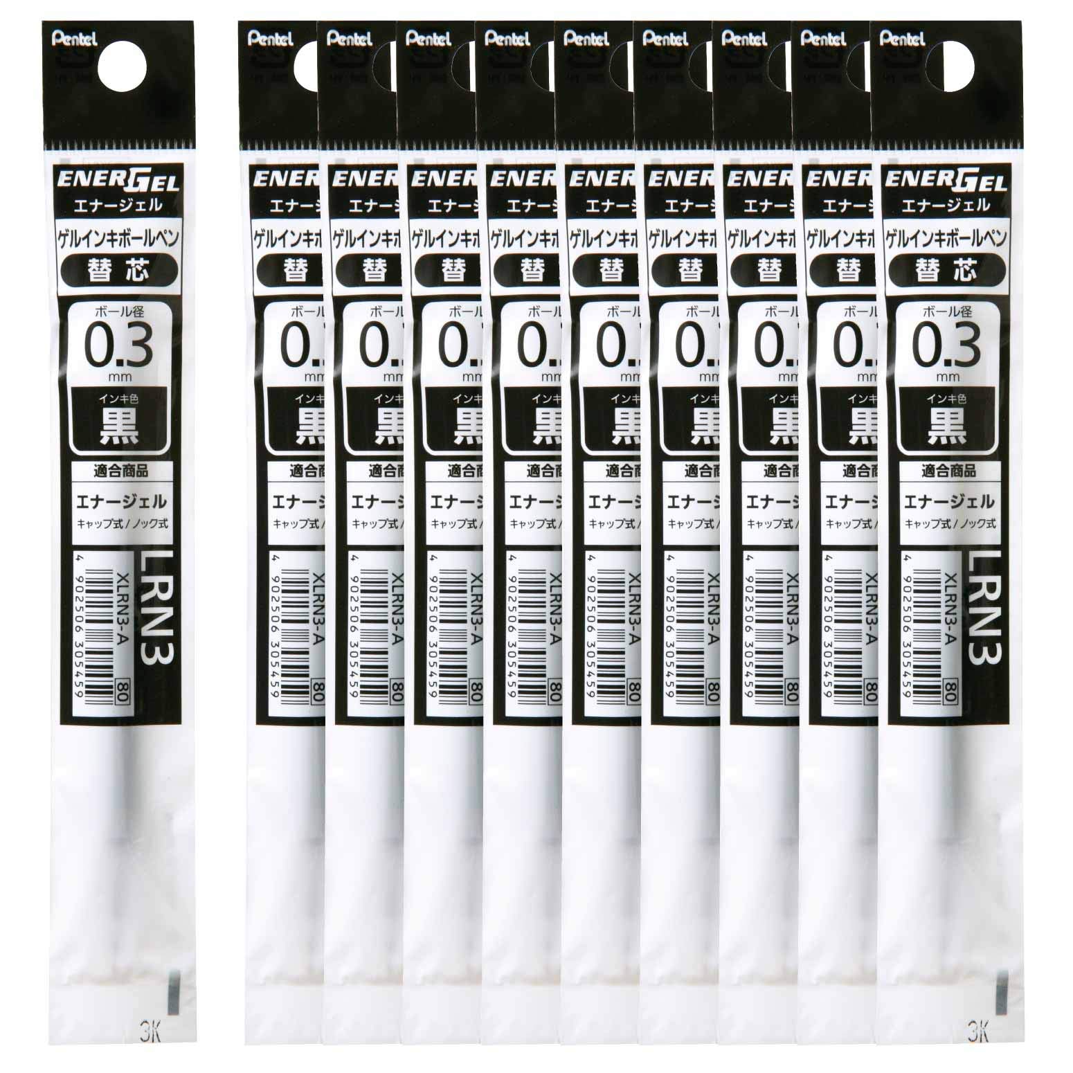

Стержень для шариковой ручки Pentel Energel черный 10 шт. 0,3 мм XLRN3-A