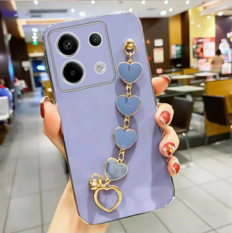 Wrist Strap Plating Phone Case For POCO M6 Pro 4G X6 Pro X6 F5 Pro X5 Pro M5 X4 GT F4 X4 Pro M4 Pro POCO C65 C55 Soft Slim Cover